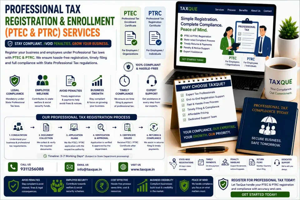 Professional Tax Registration — TaxQue Statutory Services